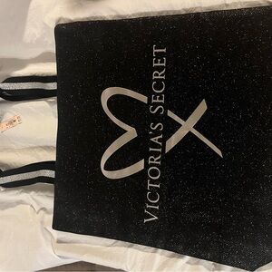 NWT Victoria's Secret Black and Silver Tote